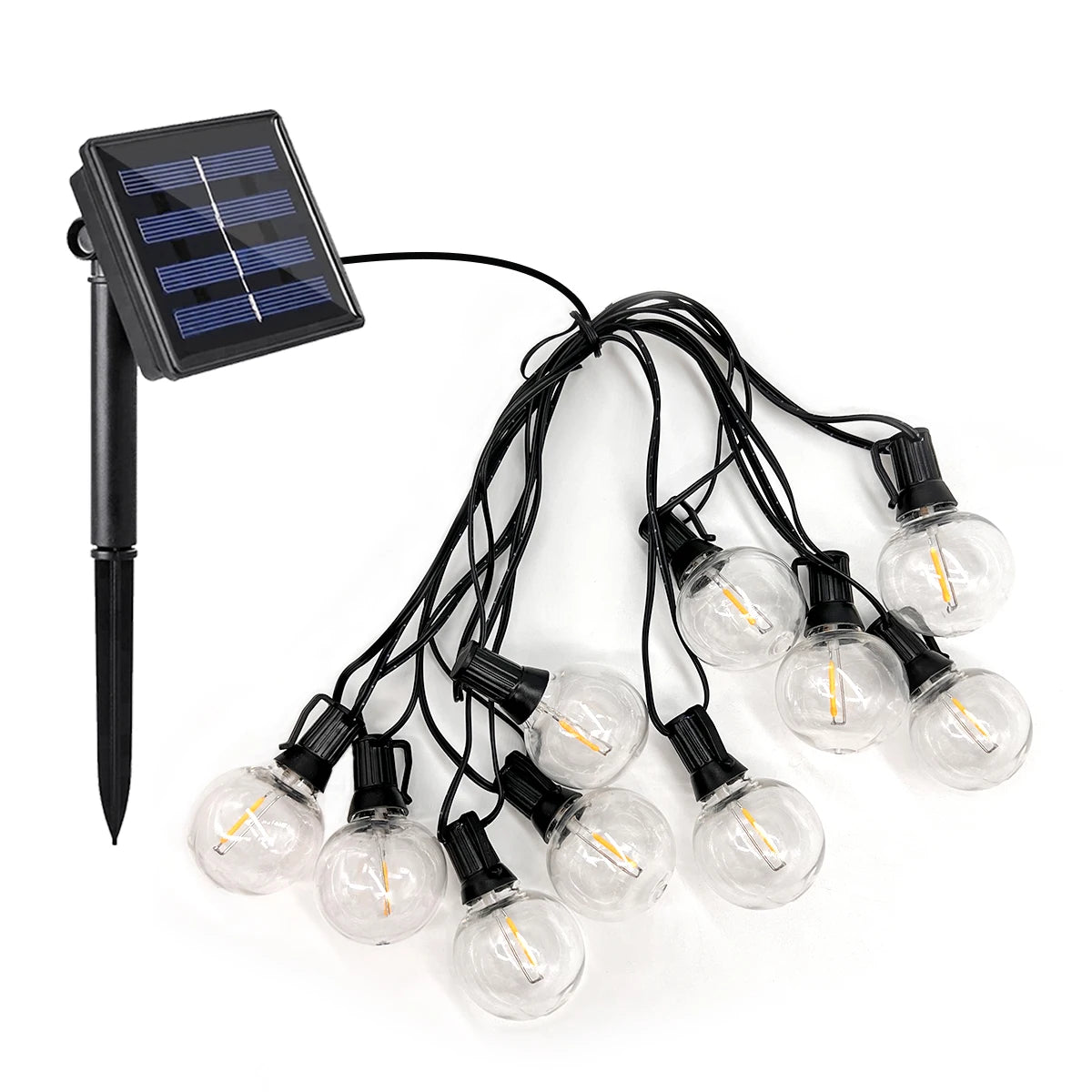 G40 LED Outdoor Shatterproof Wedding Party Patio Garden decor String Lights solar energy Christmas Bulbs Light 10led